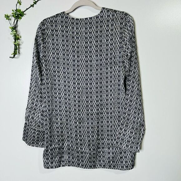 Derek Lam 10 Crosby Black White Silk Button Long-sleeve Top Pockets NWT - Picture 10 of 13